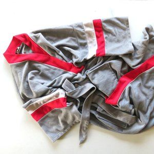 Vintage Red Gray Harcourt Robe 1970s Made in USA